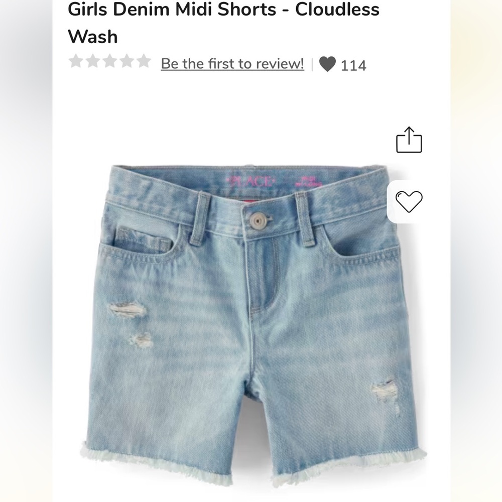 Girls Midi Mi-Long Denim Shorts